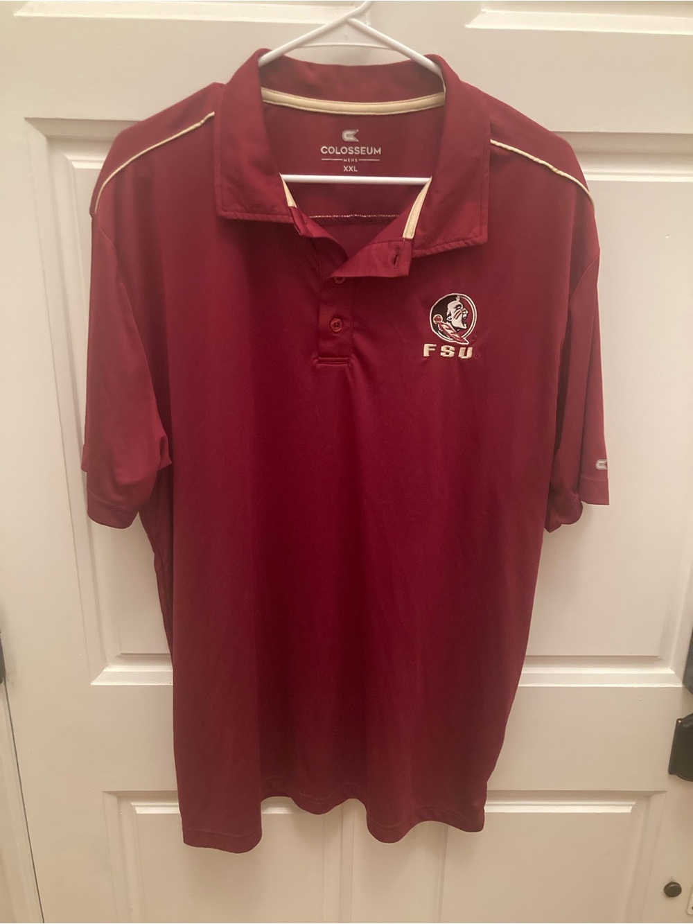 Colosseum Men's Maroon FSU Polo with Gold Trim